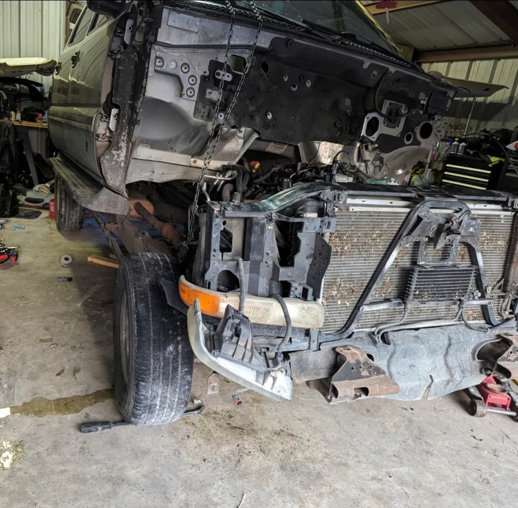 Vehicle body and front-end work in progress